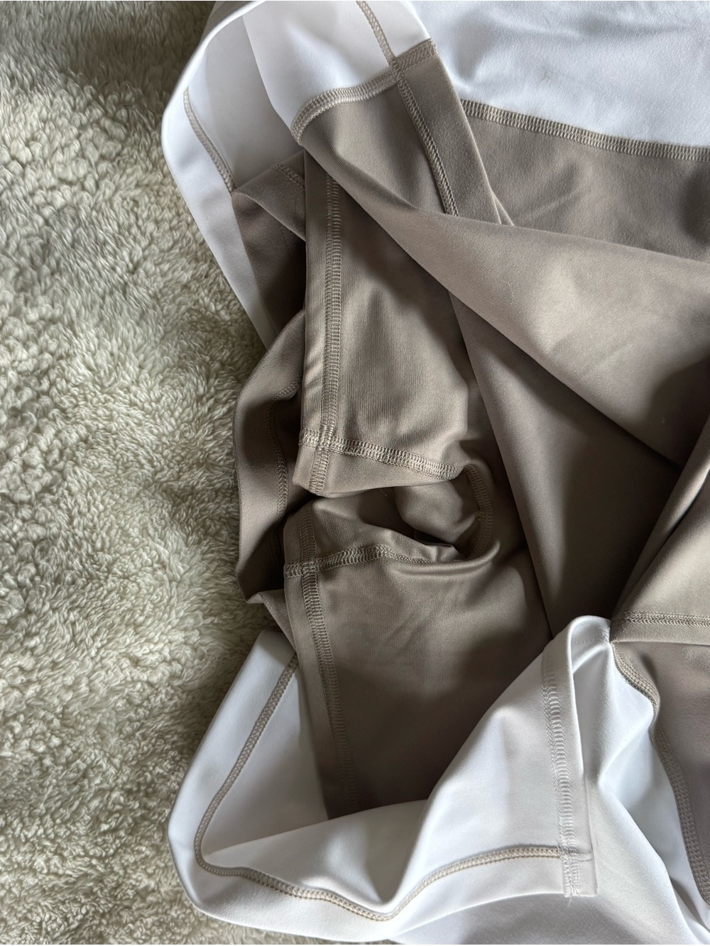 Abercrombie & Fitch Taupe and White Spaghetti Strap Dress - Picture 3 of 3